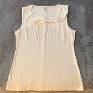 White sleeveless top